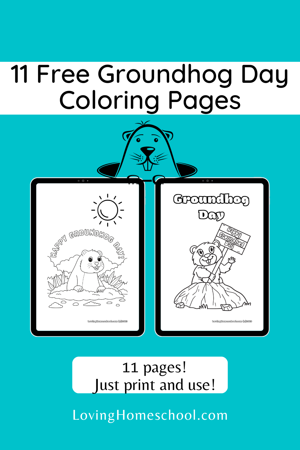 11 free groundhog day coloring pages - lovinghomeschool